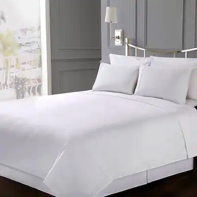 white bed sheet